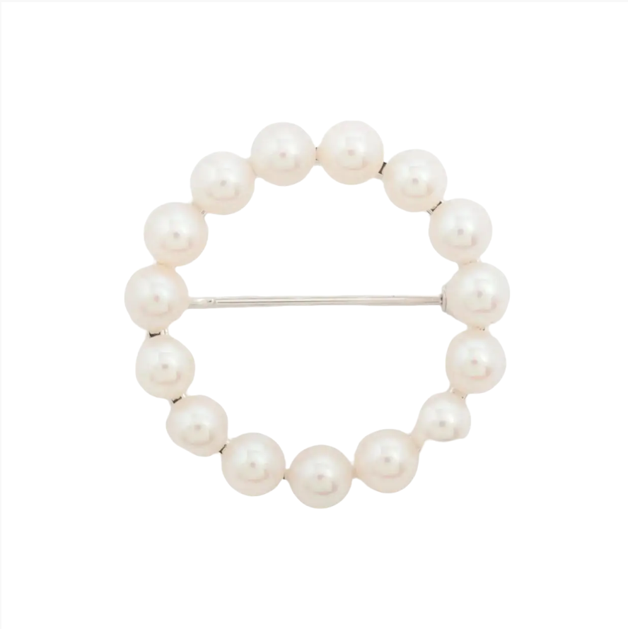 Mikimoto Pearl and Gold Brooch